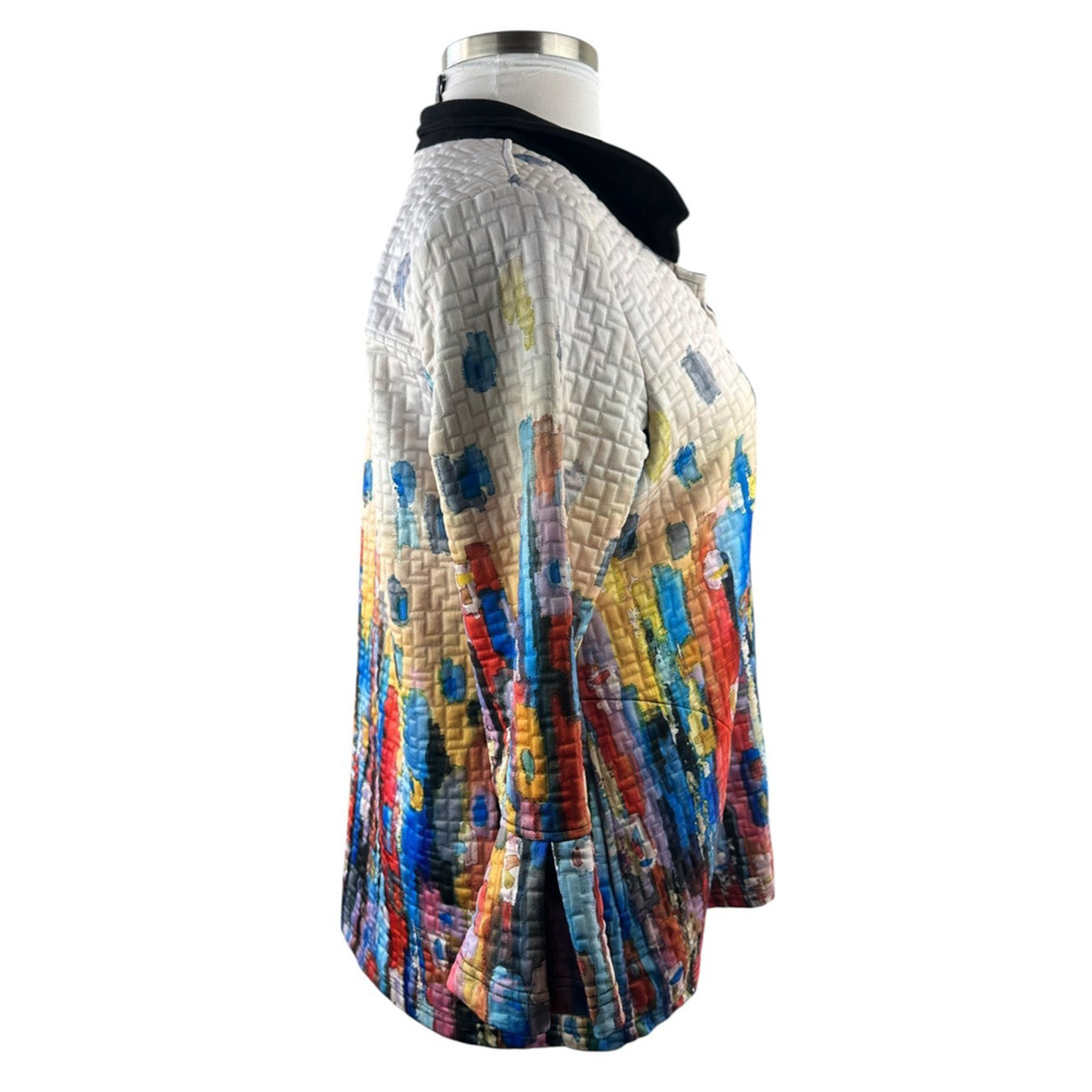 Ali Miles Textured Colorful Modernist Art to Wear Button Front Jacket Size Large - Picture 8 of 12